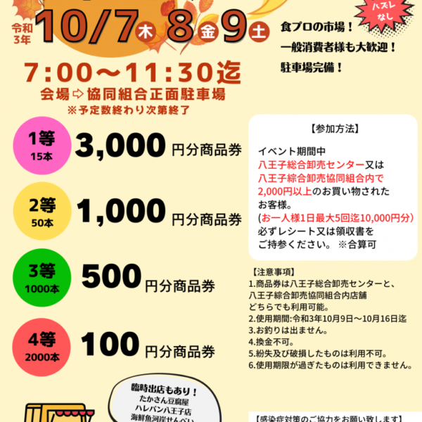 八王子総合卸売センターと八王子綜合卸売協同組合共催大抽選会