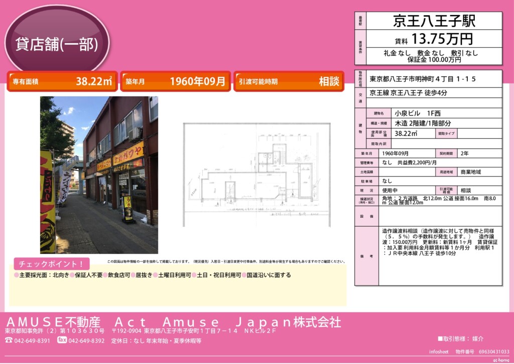 八王子　店舗　オフィス　物件　賃貸